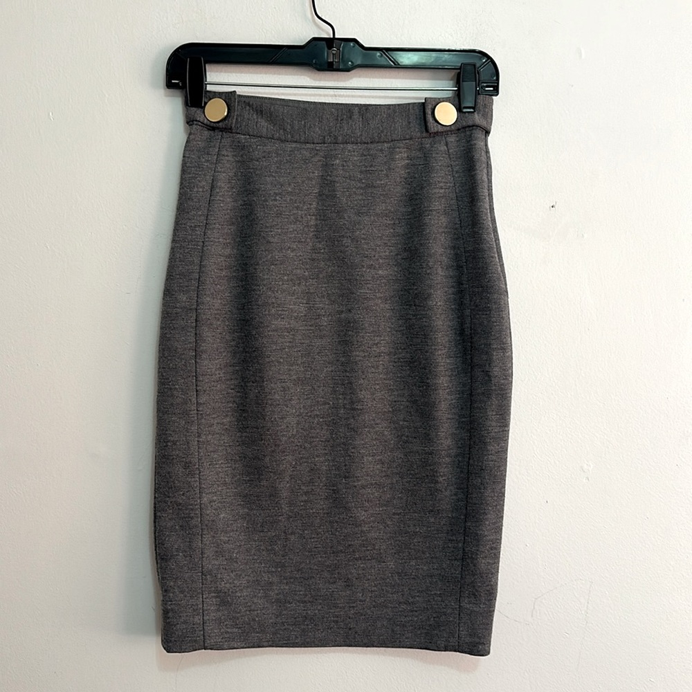 Diane Von Furstenberg gray wool blend pencil skirt size 0